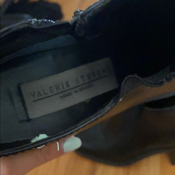 Vintage black leather booties Valerie Stevens - Picture 4 of 5